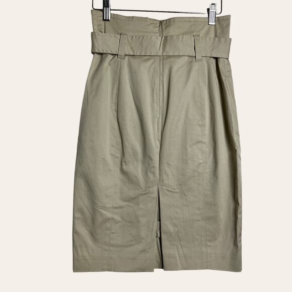 Club Monaco Newman Beige High Waist Double Breasted Button Front Belted Skirt - Picture 5 of 10